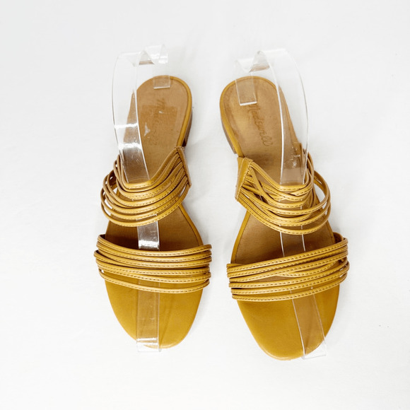 MADEWELL The Meg Slide Sandal in Leather tan strappy AH722 womens US 8 - Picture 3 of 5